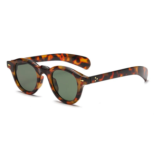Fashion Oval Leopard Print Sun Glasses Vintage Rice Nail Glasses INS