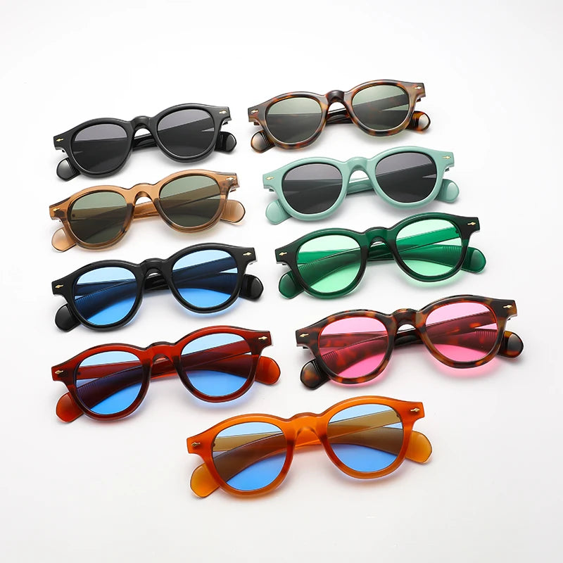 Fashion Oval Leopard Print Sun Glasses Vintage Rice Nail Glasses INS