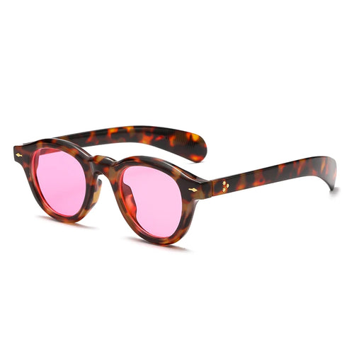 Fashion Oval Leopard Print Sun Glasses Vintage Rice Nail Glasses INS